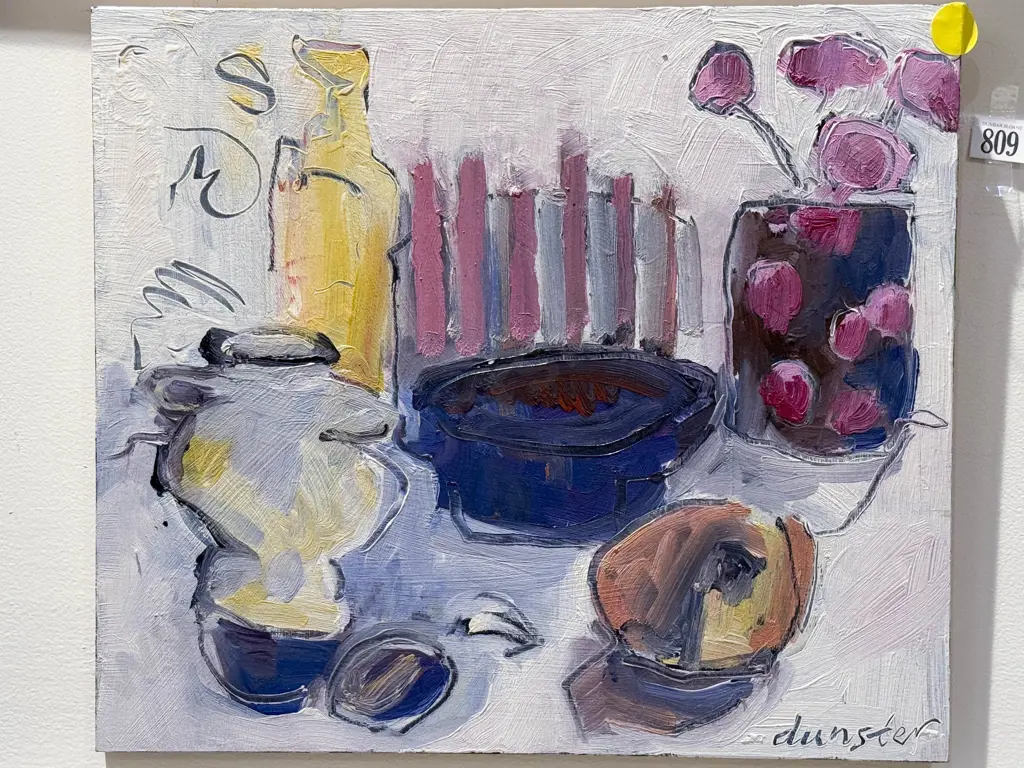 Signed Dunster - Still Life - Oil on Board Image 1++