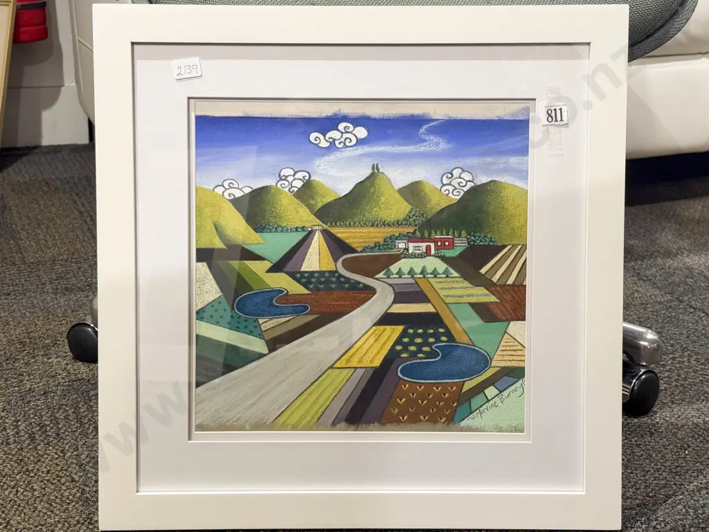 Maxine Burney - Stylised Farmscape - Pastel Image 1++