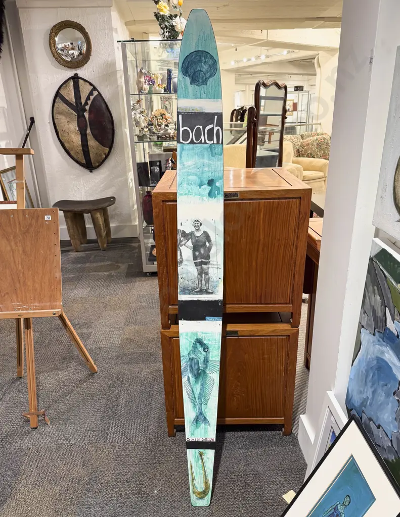 Jane Tan - "Simply Paradise" - Acrylic on Wooden Waterski Image 1++