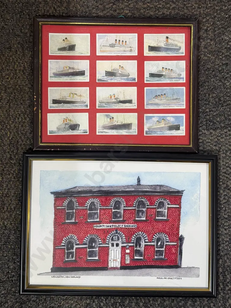 Anna Von Hartitzsch - "Mt Cook Police Barracks" - Print together with Framed Display of Cig. Cards Image 1++