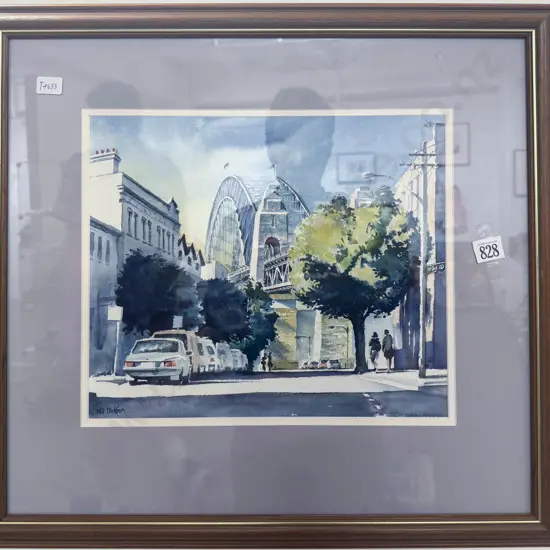 Phil Dickson - "A Quiet Street the Rocks Sydney" - Watercolour