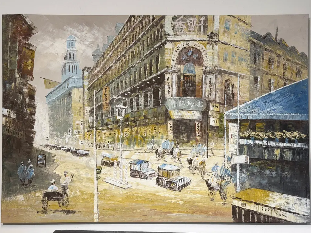 Unknown Artist - Singapore Street Scene - Oil on Canvas Image 1++