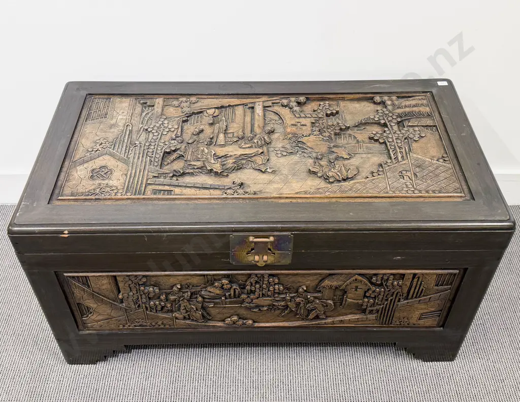 Carved Camphorwood Panel Chest Image 1++