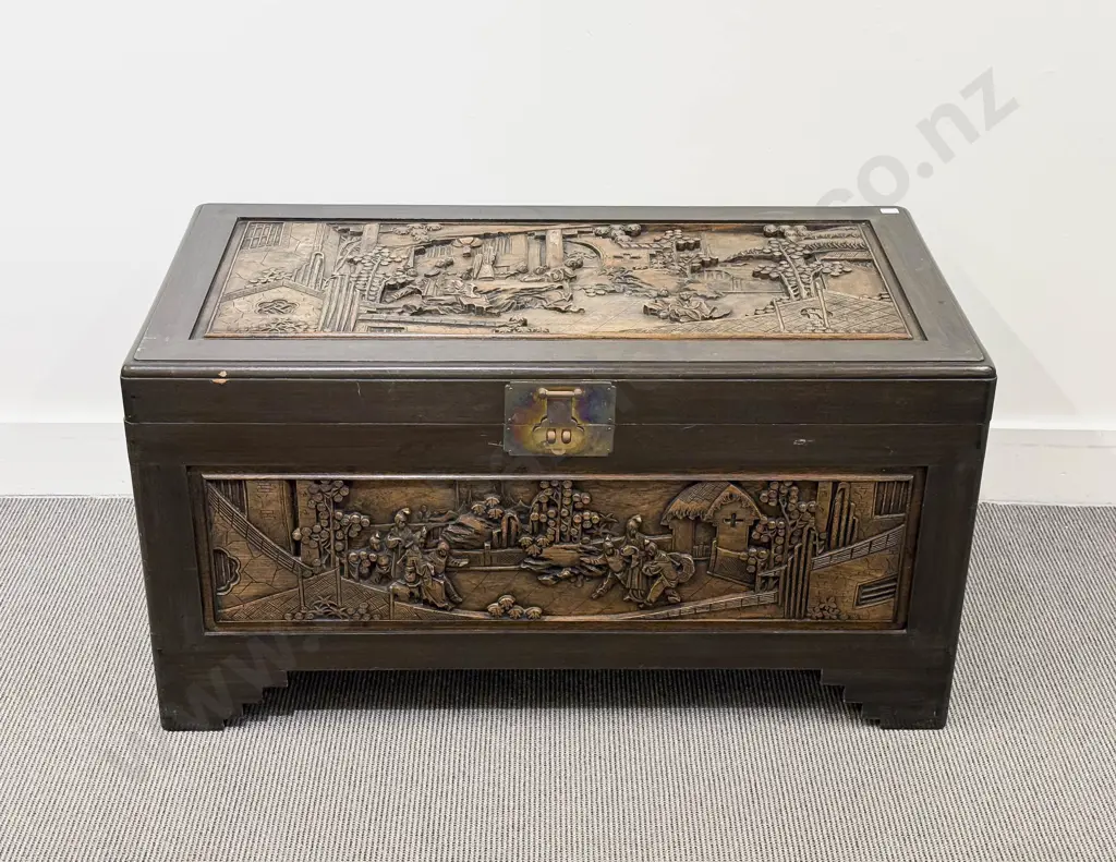 Carved Camphorwood Panel Chest Image 1++