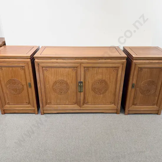 Modern Chinese Rosewood Three Piece Entertainment Suite