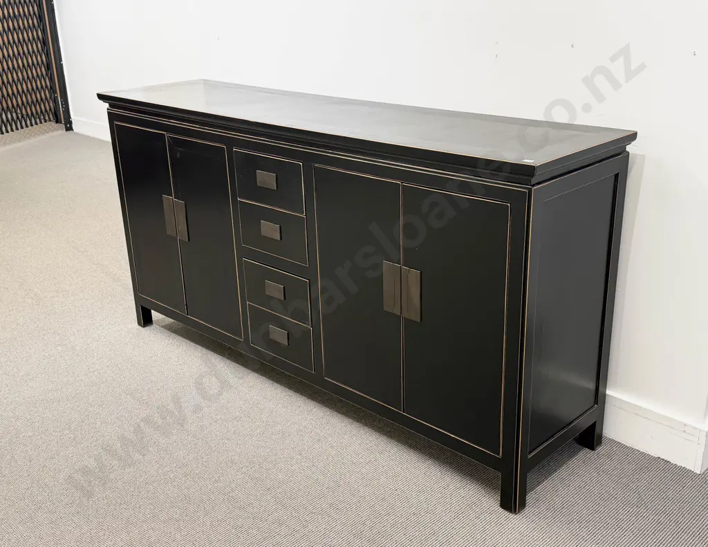 Chinese Black Lacquered Sideboard Image 1++