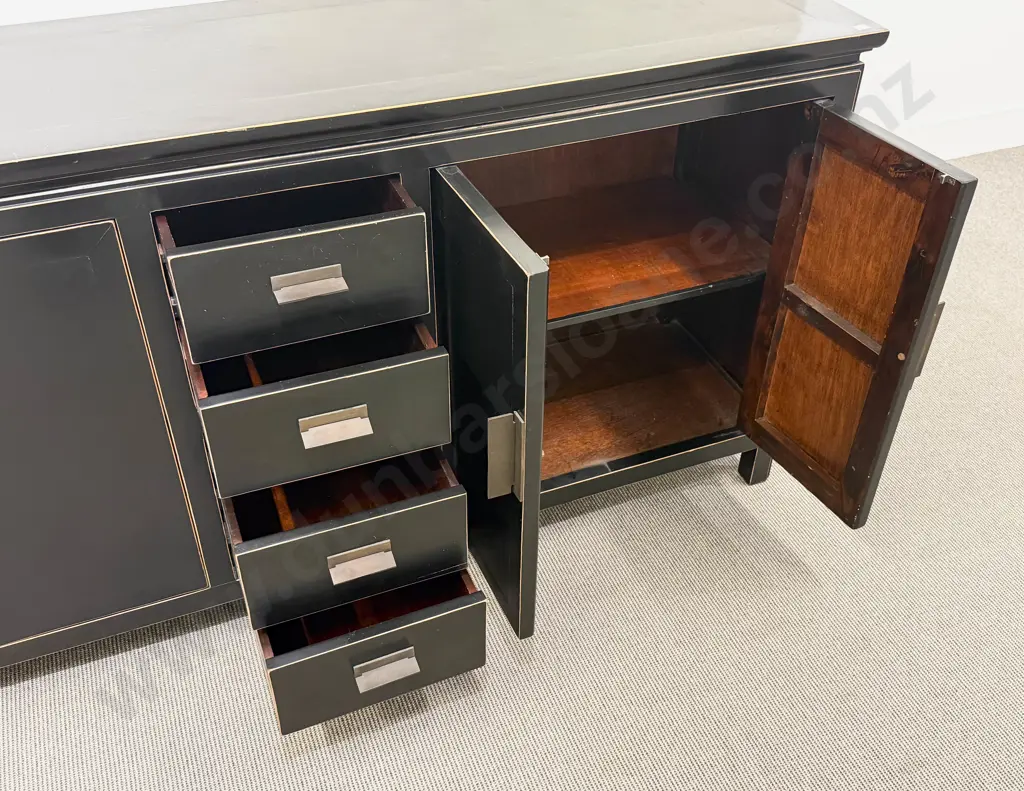 Chinese Black Lacquered Sideboard Image 1++