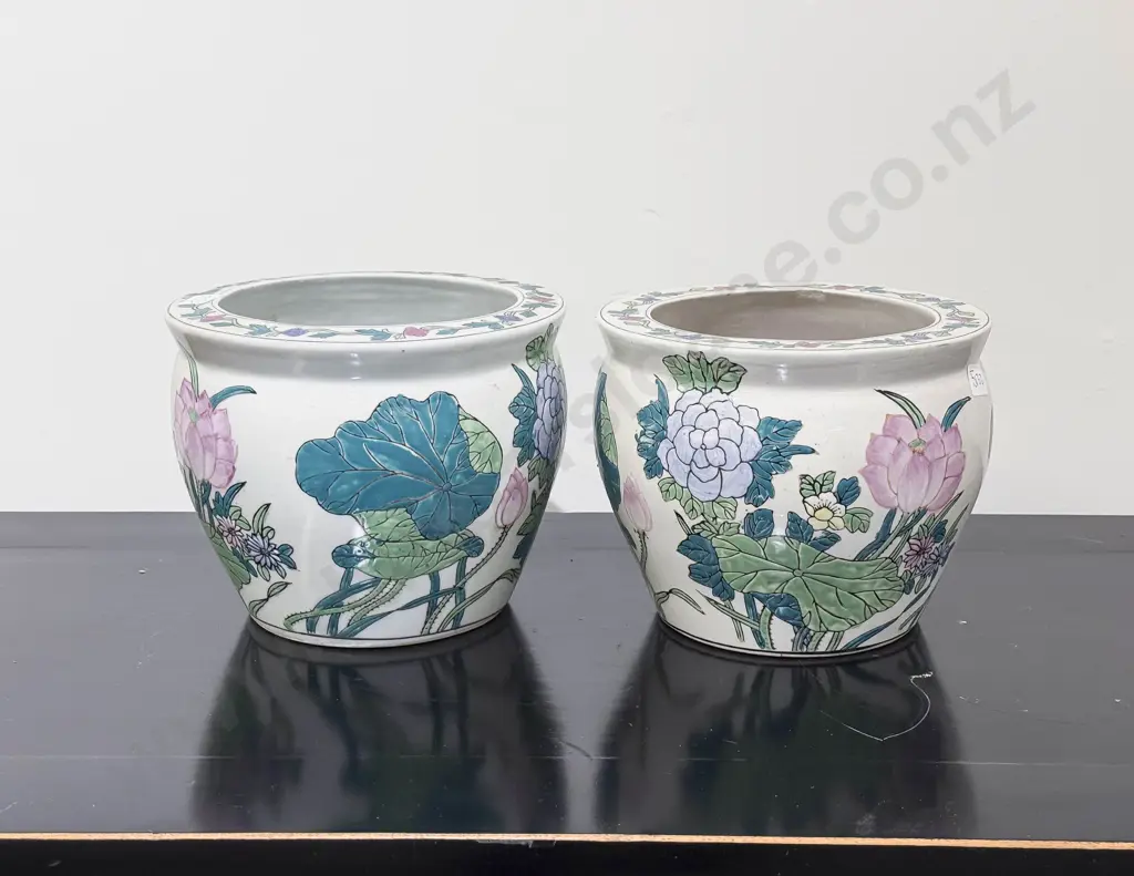 Pair of Small Chinese Planters Image 1++
