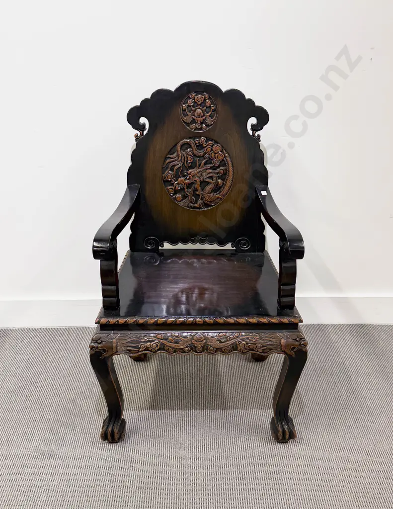 Chinese Hardwood Carved Open Armchair Image 1++