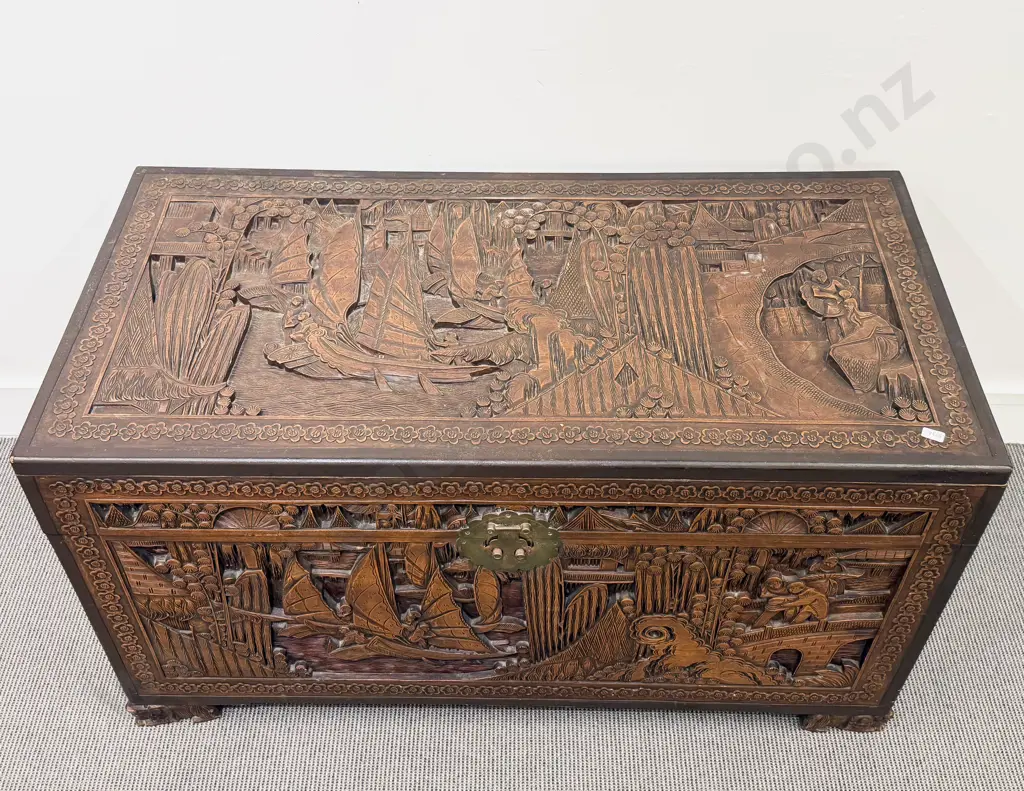 Large Carved Camphorwood Chest Image 1++