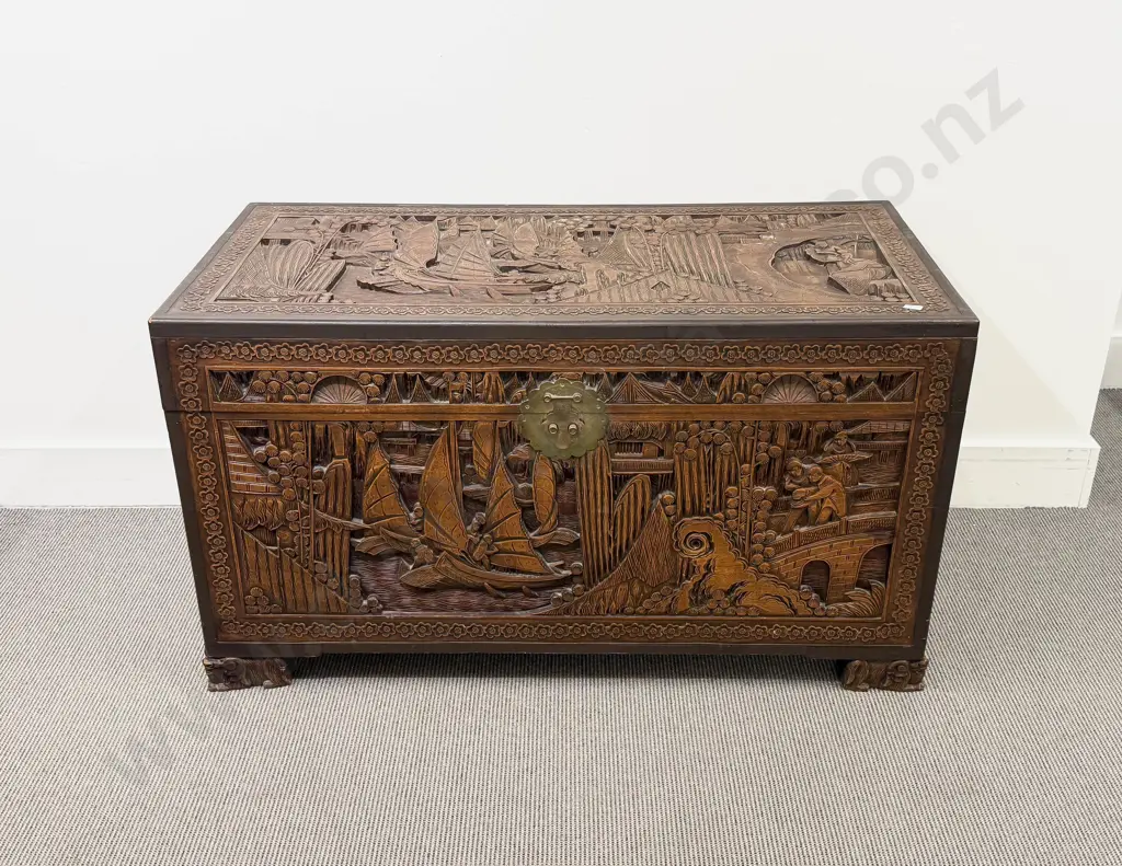Large Carved Camphorwood Chest Image 1++