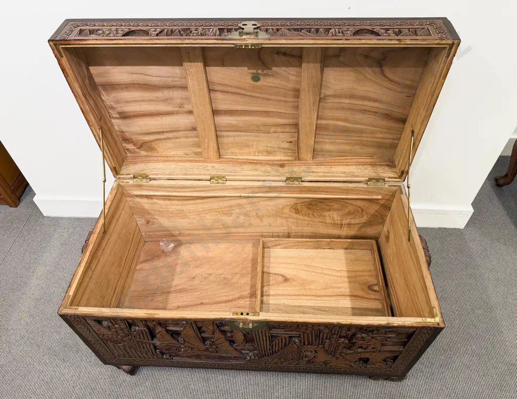 Large Carved Camphorwood Chest Image 1++
