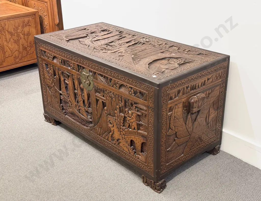 Large Carved Camphorwood Chest Image 1++