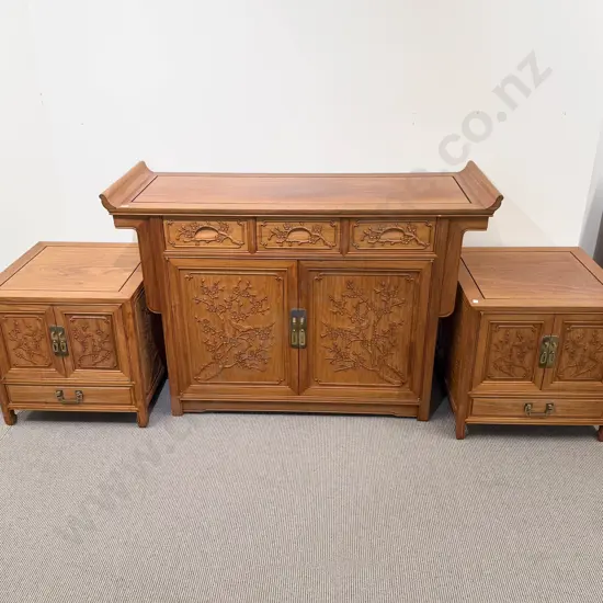Chinese Rosewood Three Piece Bedroom Suite