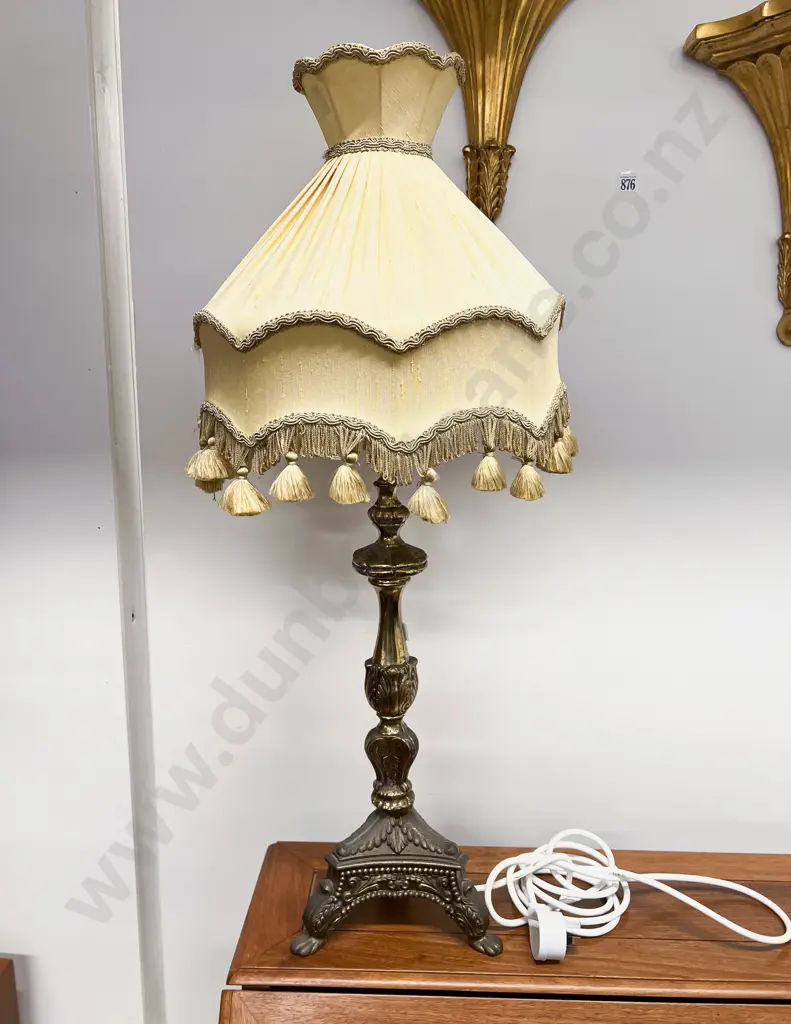 Brass Tripod Based Table Lamp Image 1++