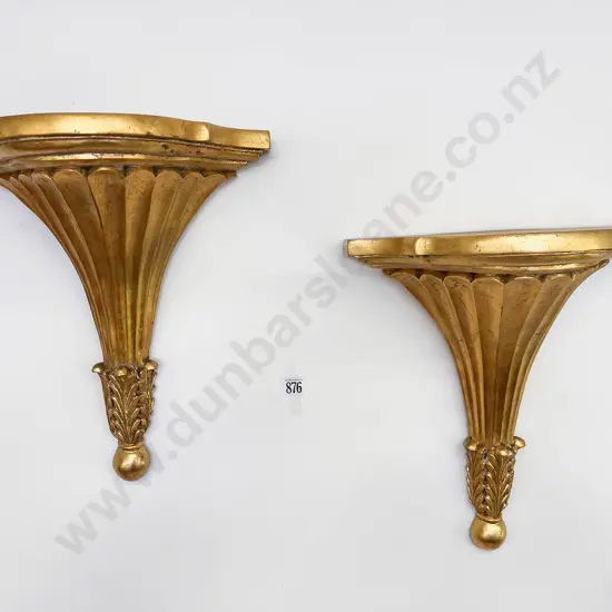 Pair of Gilt Painted Wall Shelves
