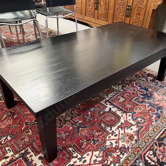Modern Ebonised Elm Rectangular Coffee Table
