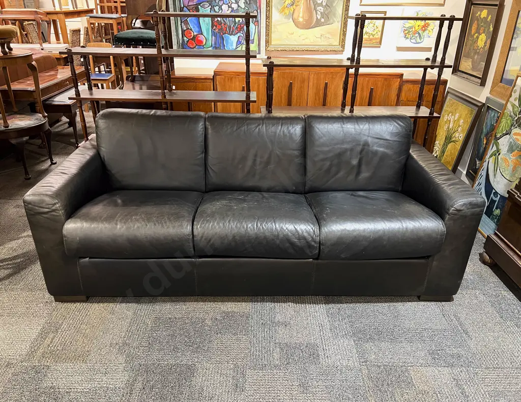 Natuzzi Leather Three Seater Sofabed Image 1++