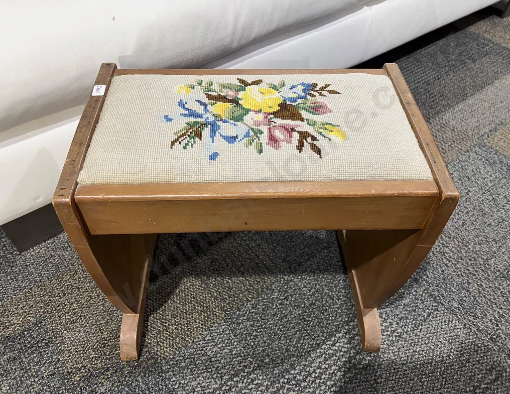 Tapestry Topped Stool Image 1++