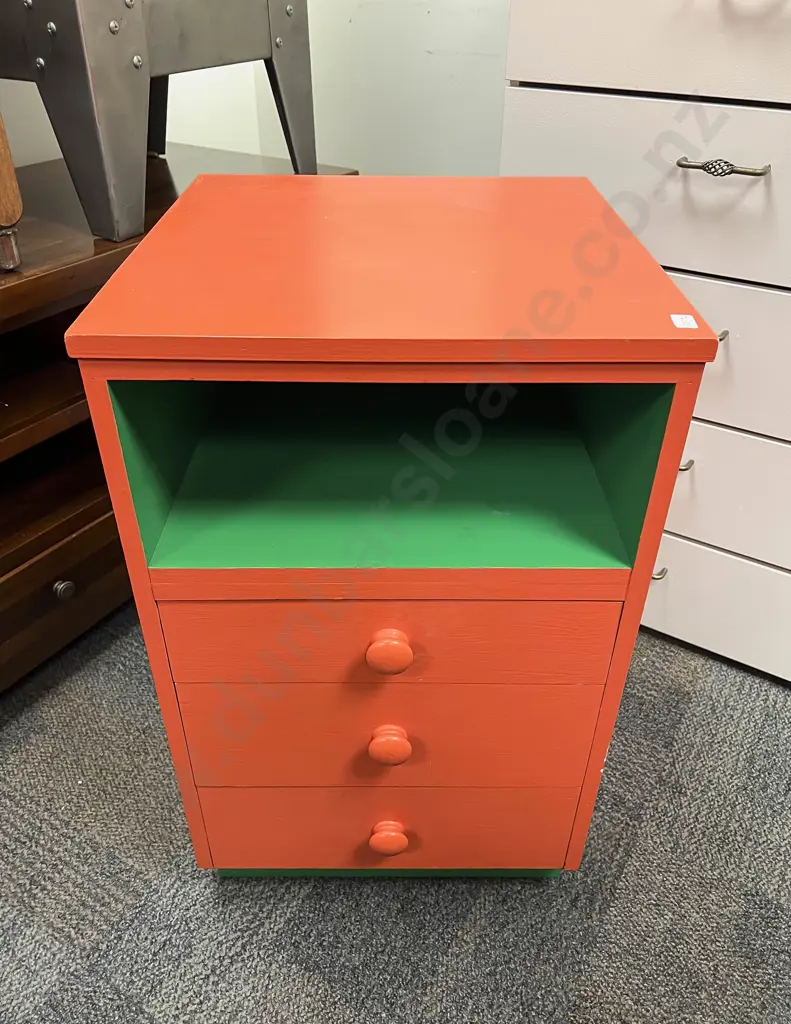 Painted Bedside Chest of Drawers Image 1++