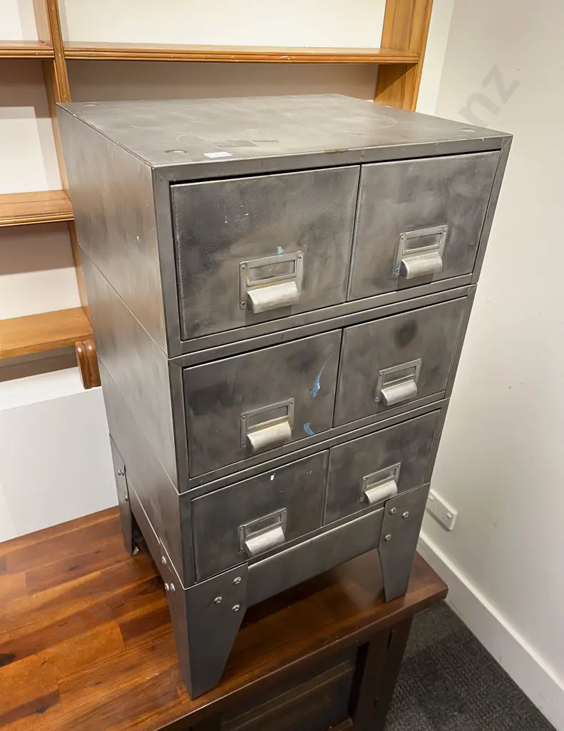Six Drawer Metal File Drawer Unit on Stand Image 1++