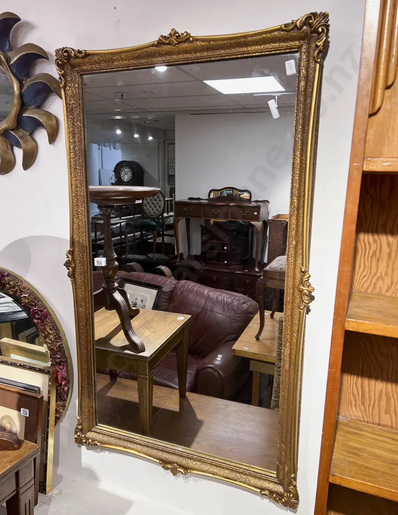 Rectangular Gilt Framed Wall Mirror Image 1++