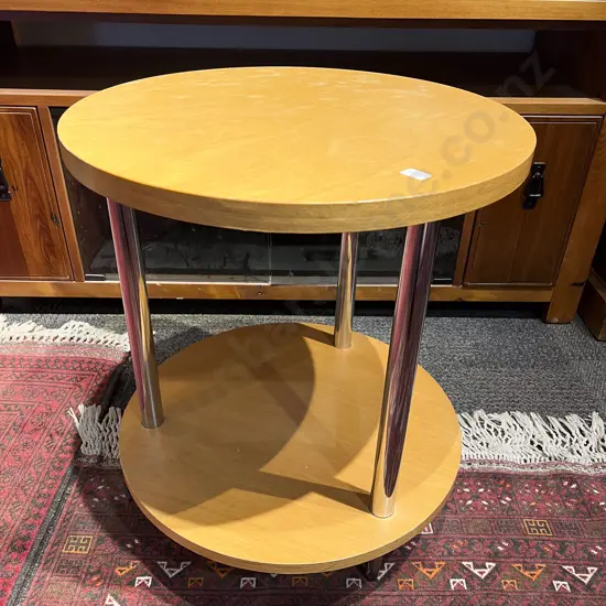 Modern Circular Two Tier Side Table