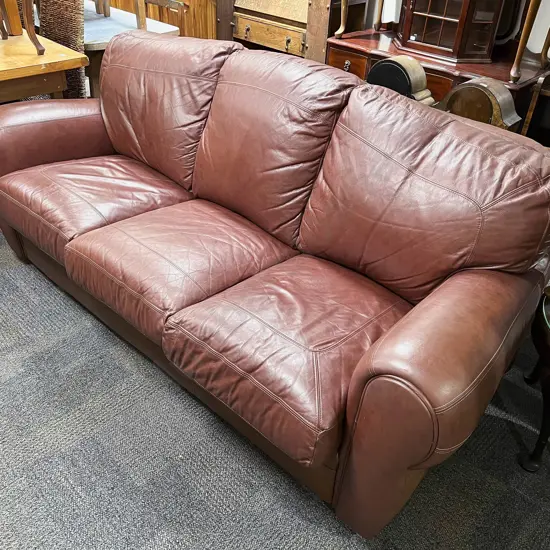 Leather Three Seater Sofa
