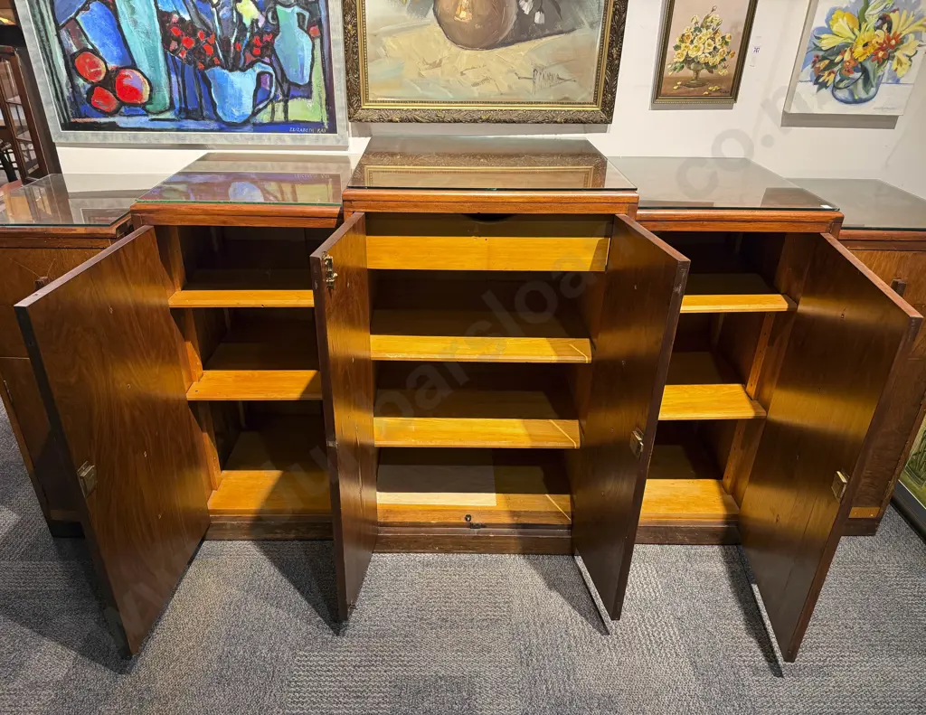 C1940's Modular Teak Sideboard together with Pair of Matching Side Cabinets Image 1++