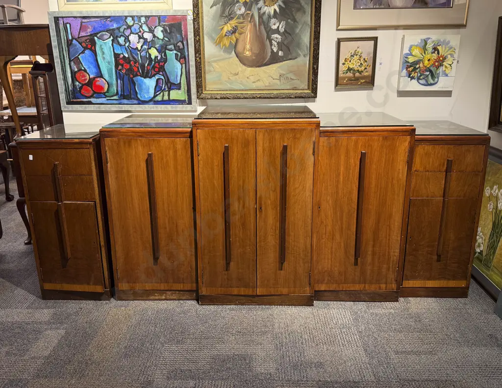C1940's Modular Teak Sideboard together with Pair of Matching Side Cabinets Image 1++
