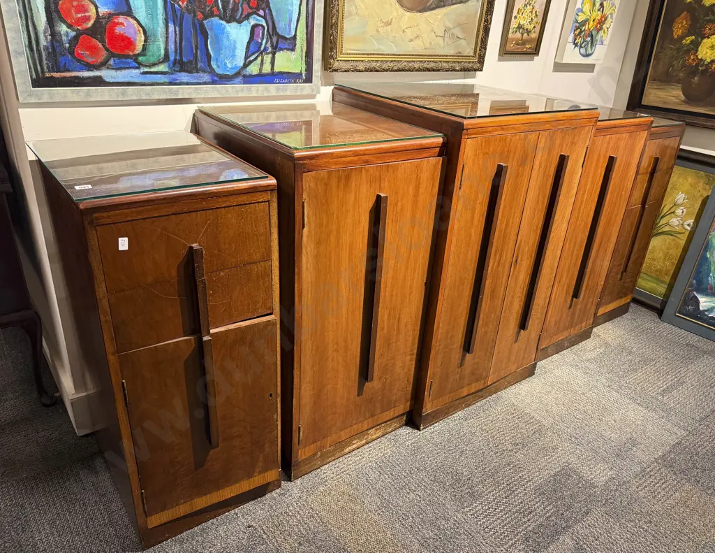 C1940's Modular Teak Sideboard together with Pair of Matching Side Cabinets Image 1++