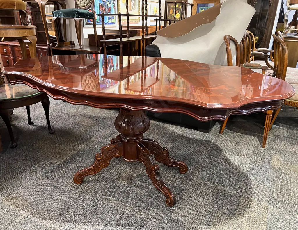 Reproduction Inlaid Dining Table Image 1++