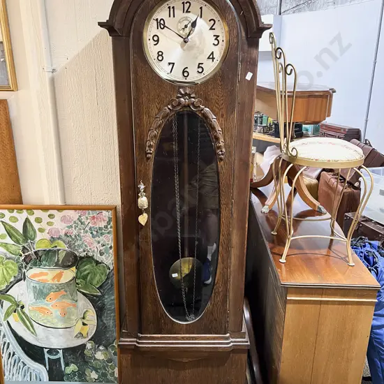 Oak Art Deco Long Case Clock