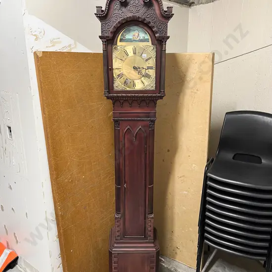 An Attractive Georgian Style Mahogany Long Case Clock