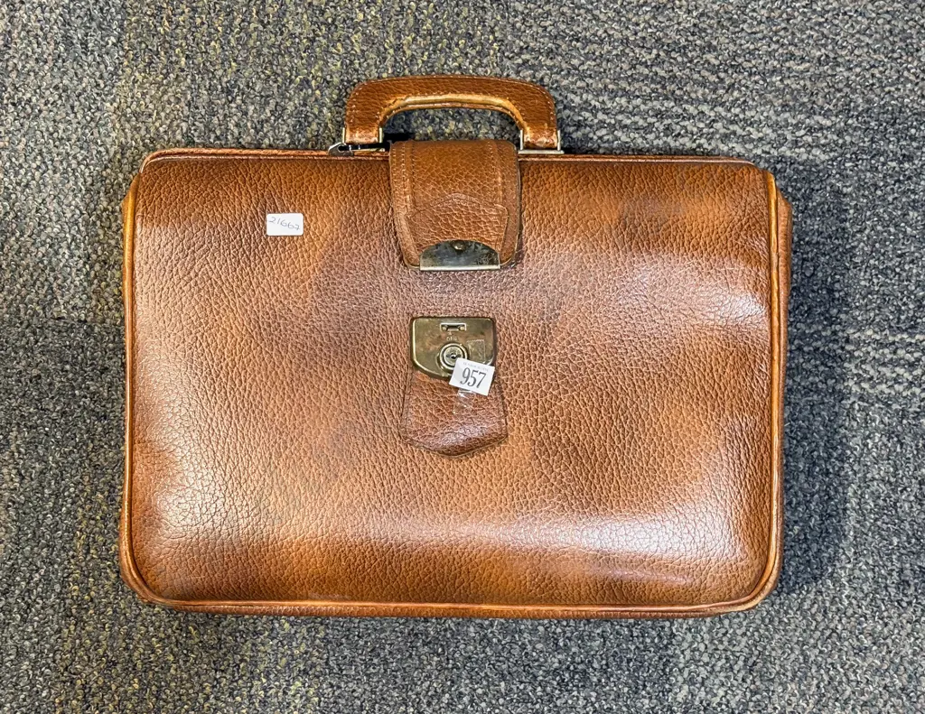 Vintage Leather Briefcase Image 1++
