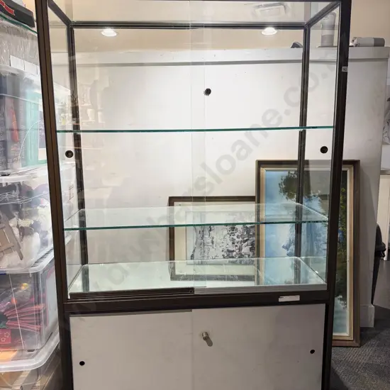 Glazed Display Cabinet with Glass Shelving