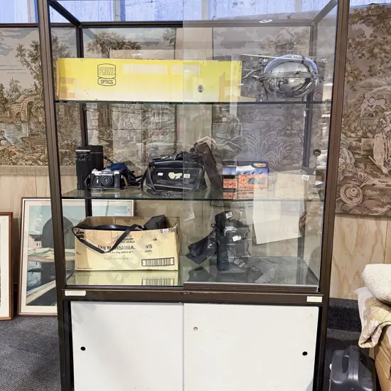 Glazed Display Cabinet with Glass Shelving