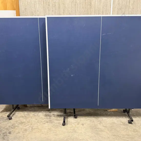 A Two Trestle Folding Table Tennis Table