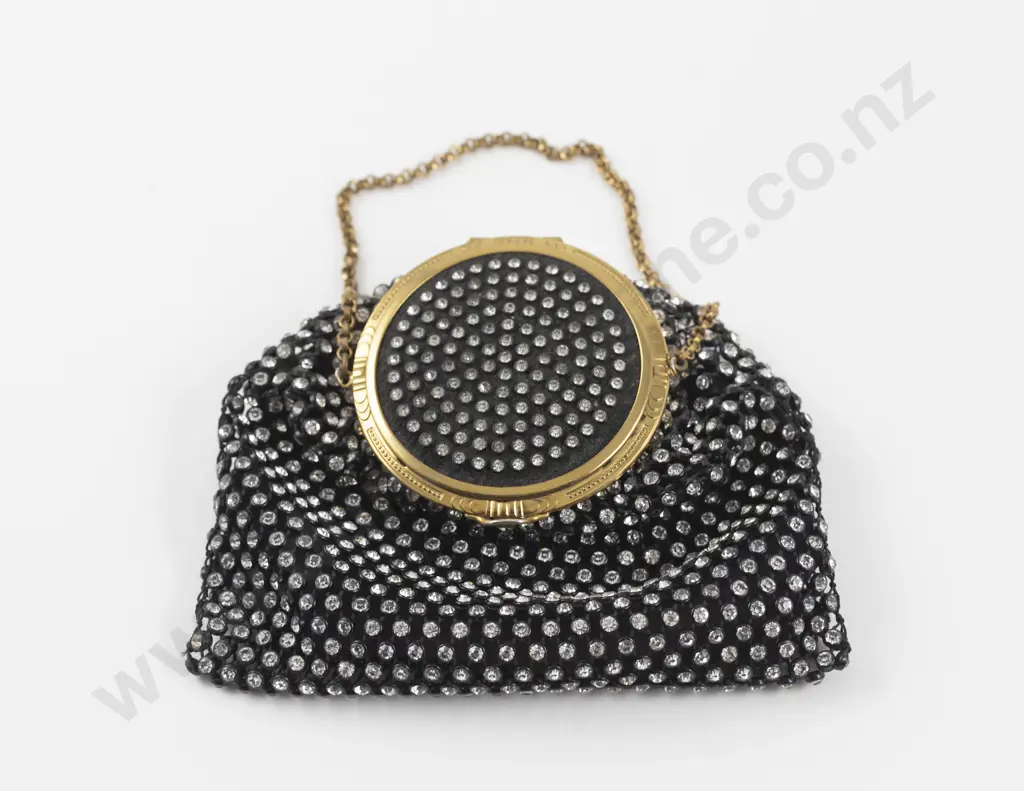 Mid 20th Century Rhinestone Evening Compact Purse Image 1++