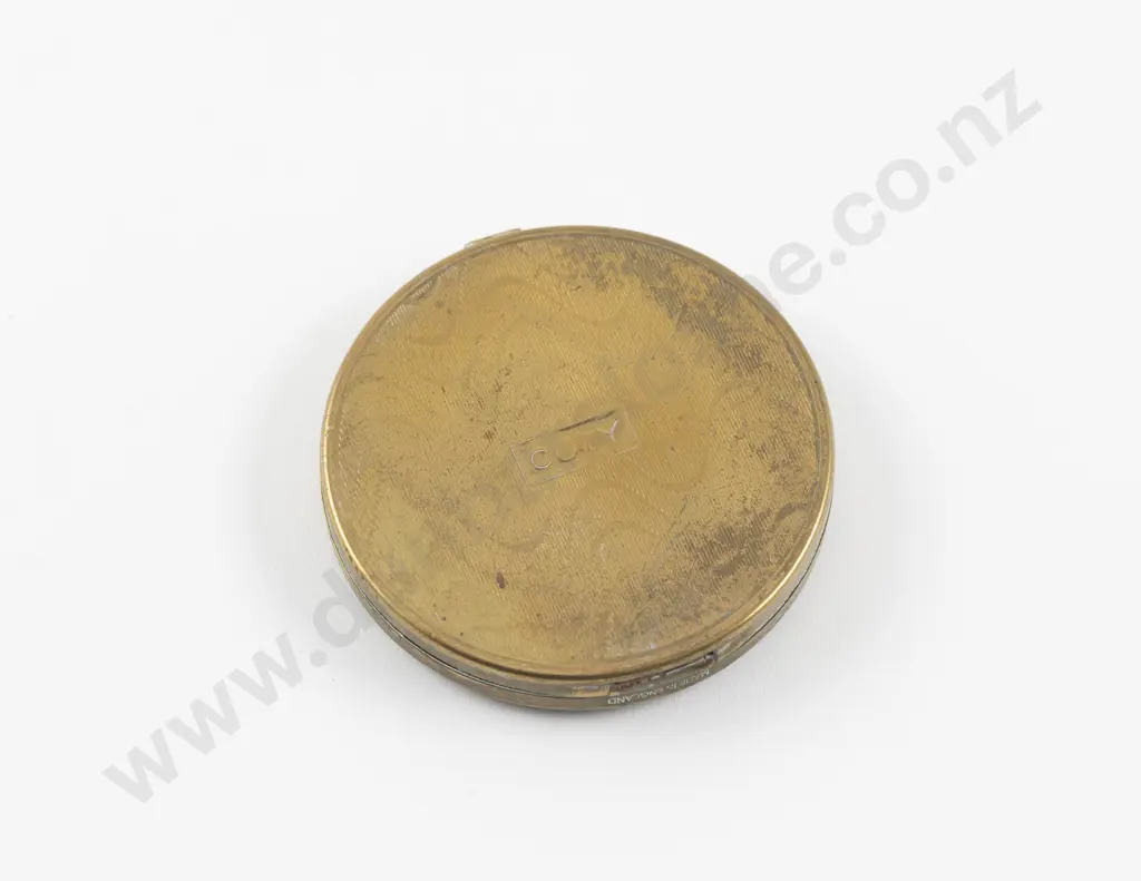 1940s Coty Hand Painted Floral Powder Compact Image 1++