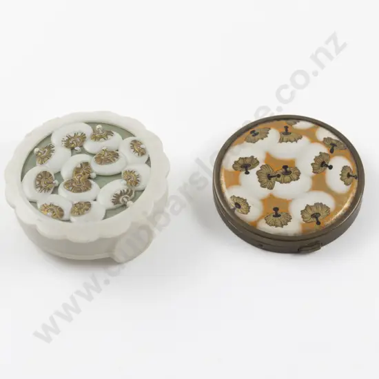 Early 20th Century Two Coty Floral Design Powder Compacts