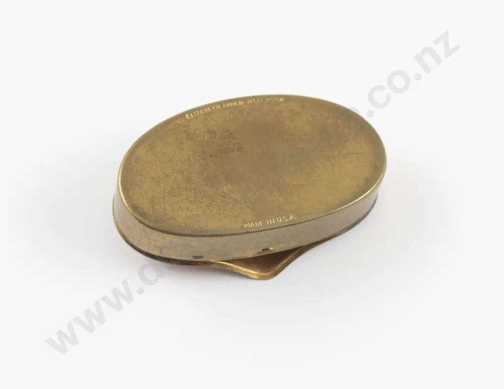 1940s Elizabeth Arden Red Enamel Masquerade Compact Image 1++