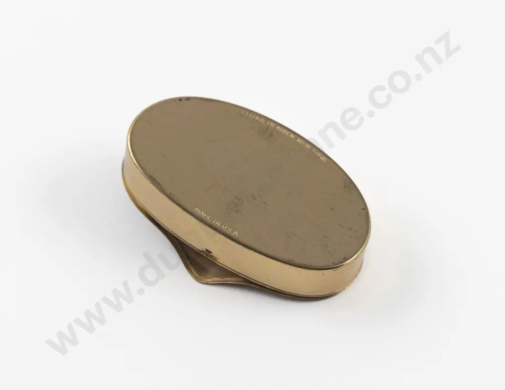 1940s Elizabeth Arden Black Enamel Masquerade Compact Image 1++
