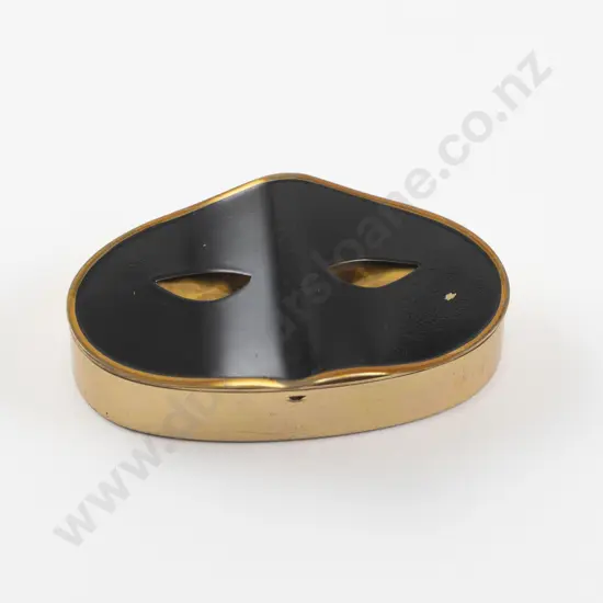1940s Elizabeth Arden Black Enamel Masquerade Compact