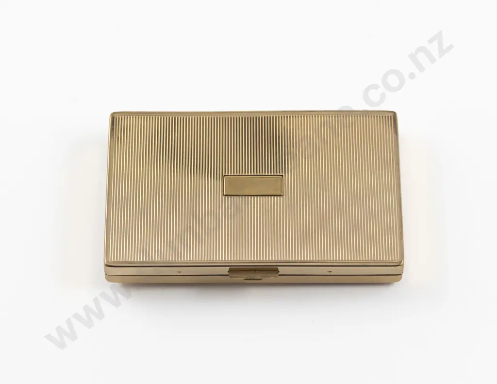 1950s Coty Gold Plated Textured Double Vanity Buckle Compact Image 1++