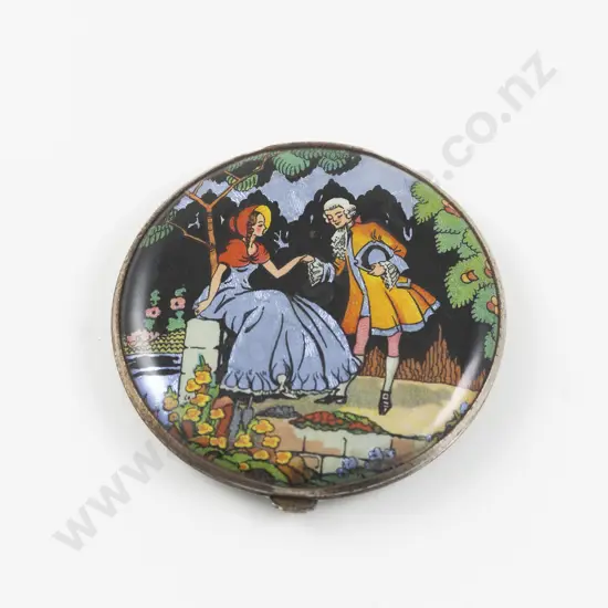 1930s Gwenda Foil Lady and Gent Powder Compact