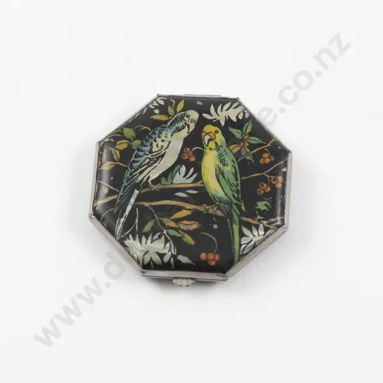 1930s Gwenda Foil Parrot Powder Compact