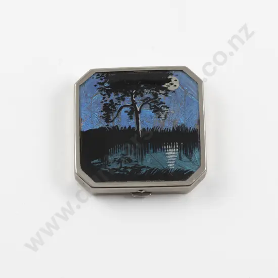 1930s Butterfly Wing Decorated Powder Compact