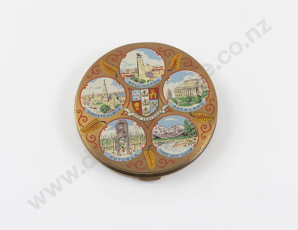 Vintage Mascot New Zealand Souvenir Powder Compact Image 1++