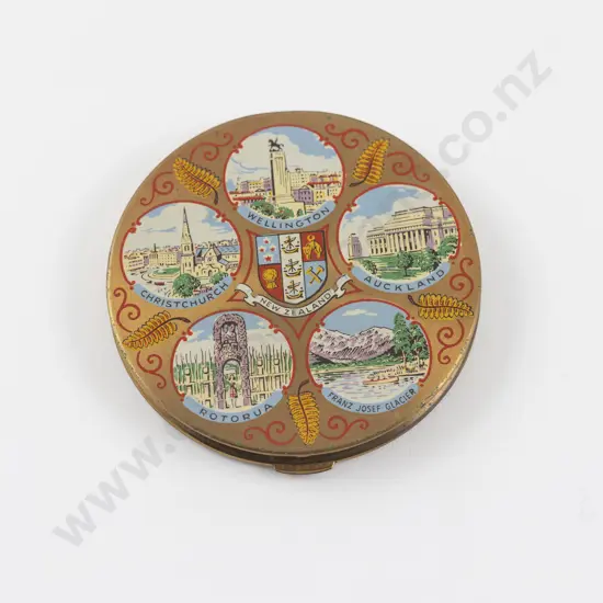 Vintage Mascot New Zealand Souvenir Powder Compact